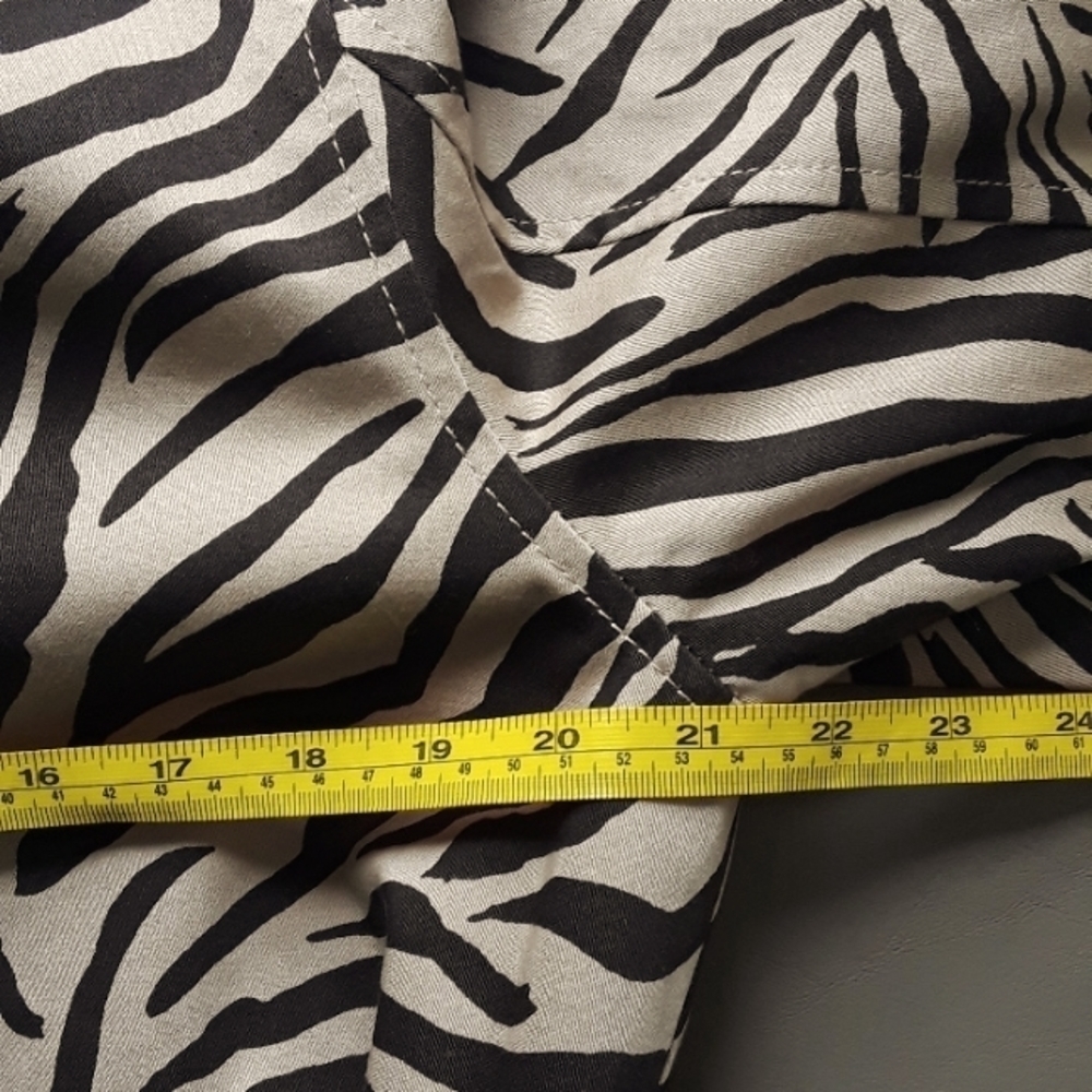 Chaps Zebra Print Trench Coat - Black and Tan - Picture 10 of 13